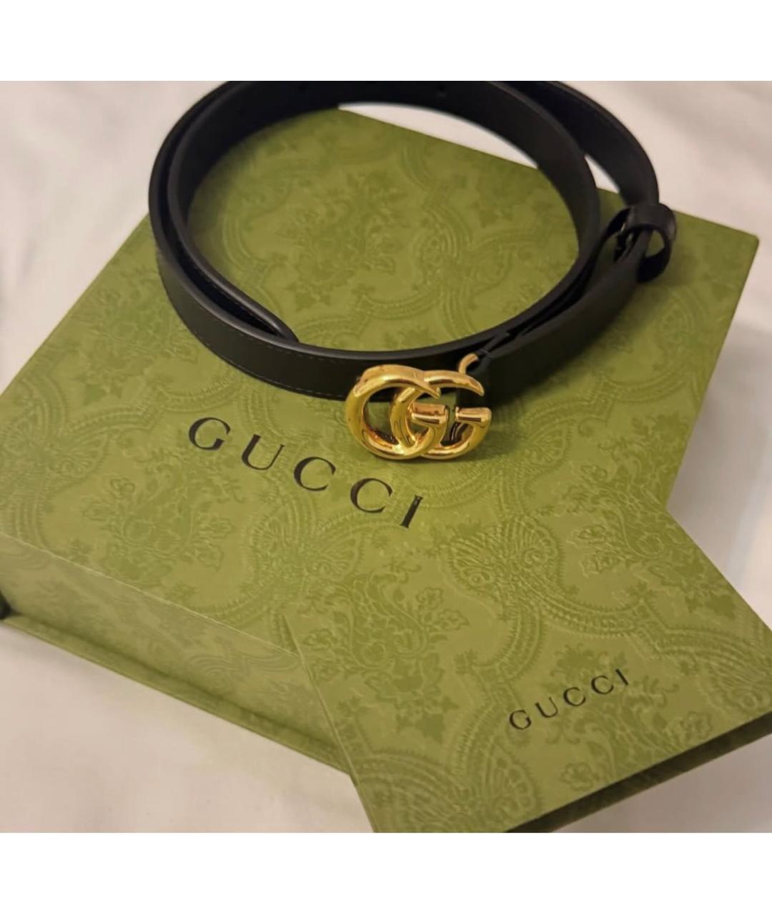 GUCCI Черный кожаный ремень, фото 3