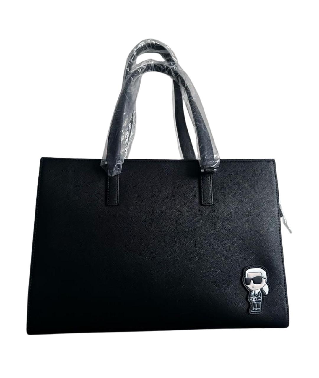 KARL LAGERFELD Черная сумка тоут из искусственной кожи, фото 1