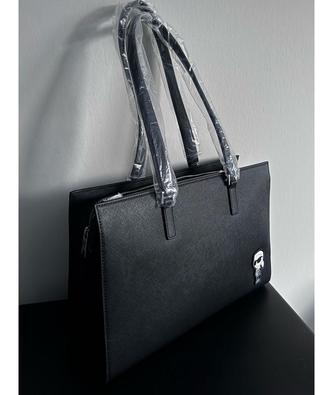 KARL LAGERFELD Черная сумка тоут из искусственной кожи, фото 2