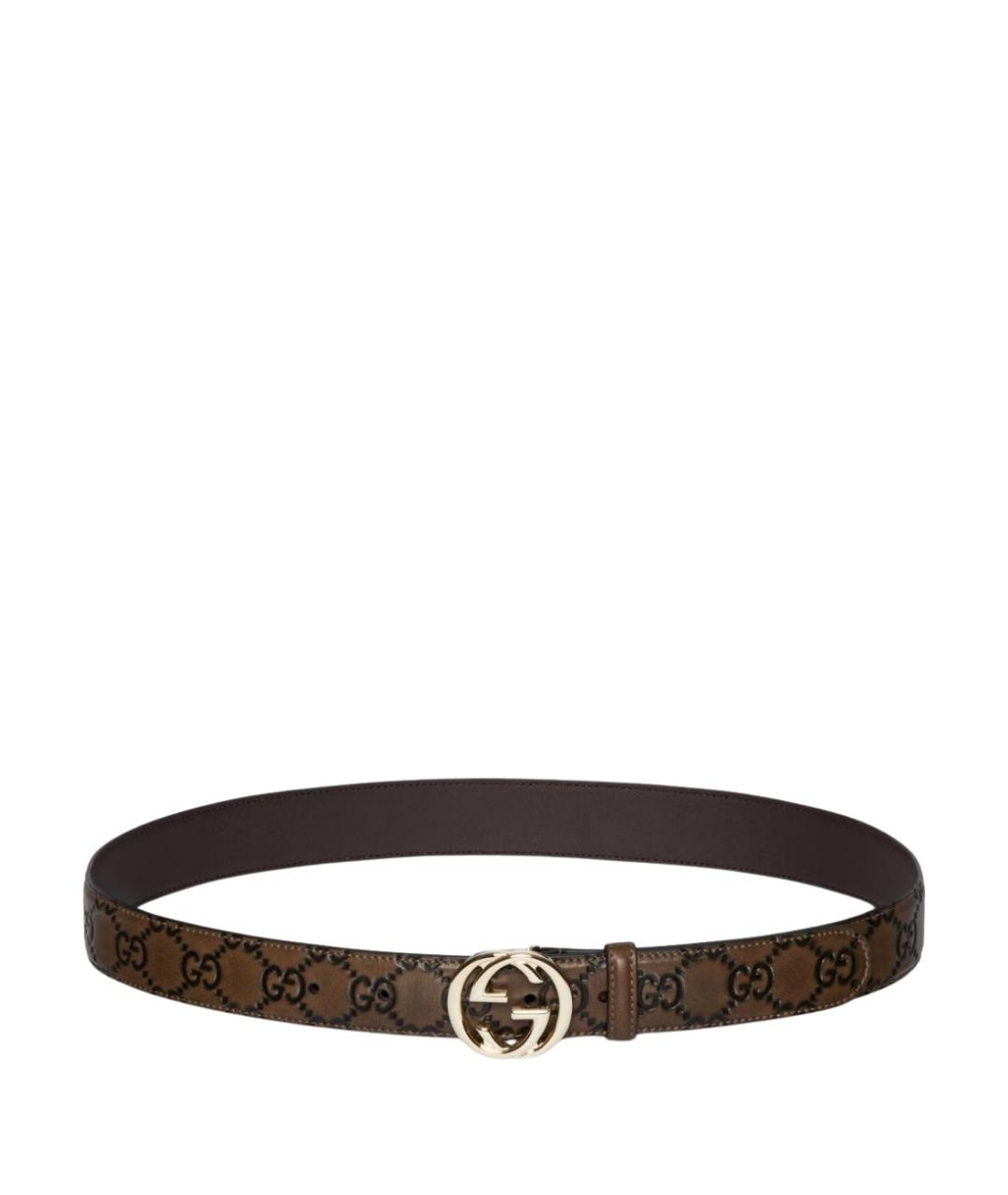 GUCCI Коричневый кожаный ремень, фото 1