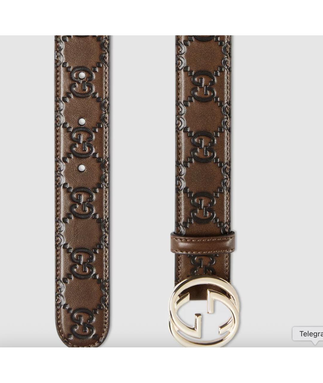GUCCI Коричневый кожаный ремень, фото 2
