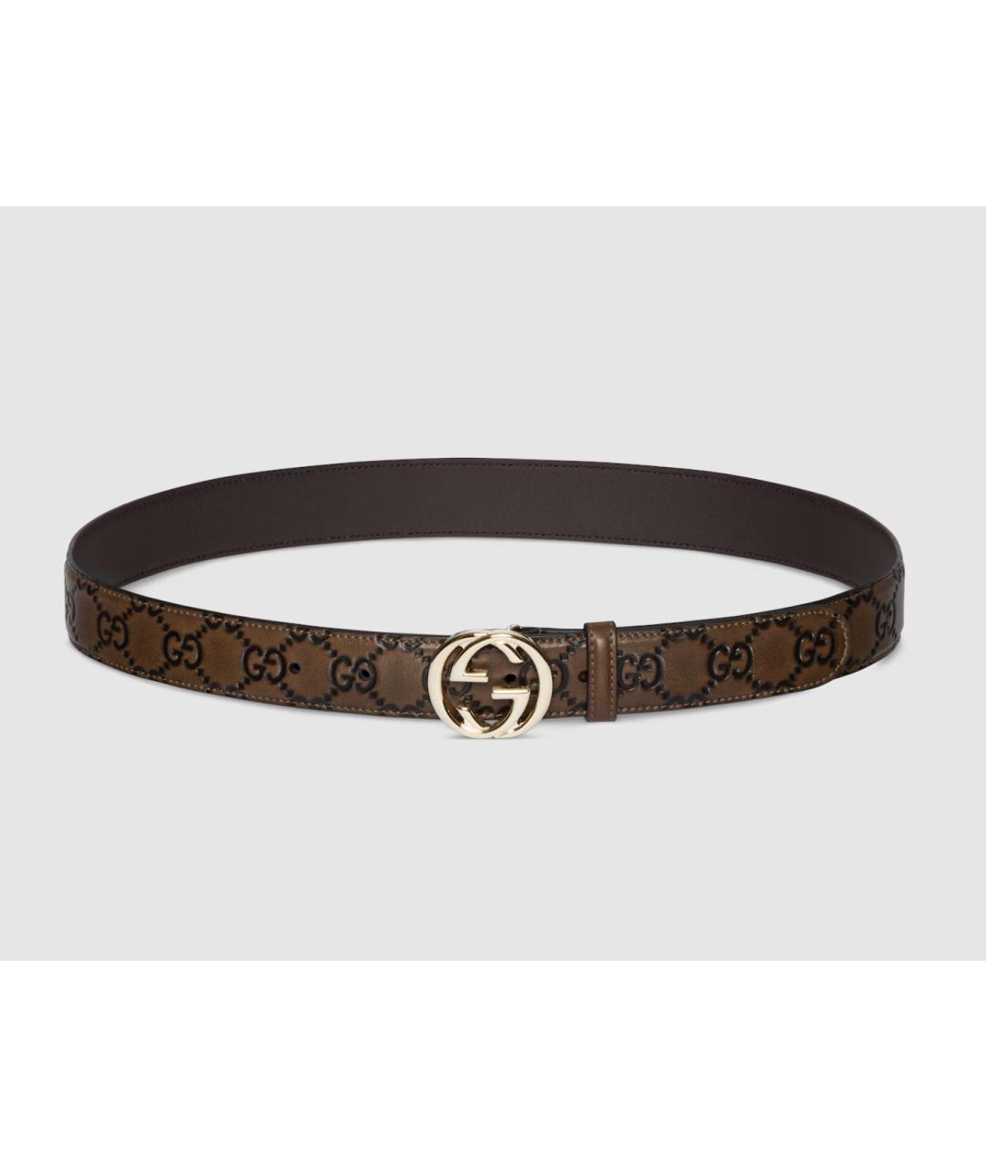 GUCCI Коричневый кожаный ремень, фото 4