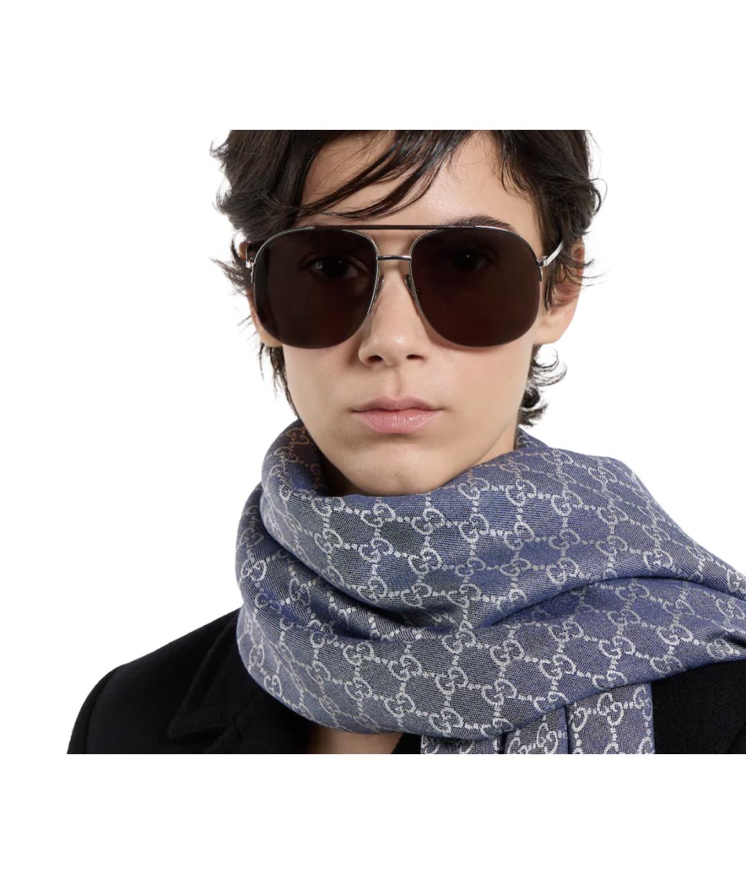 GUCCI Синий шарф, фото 4