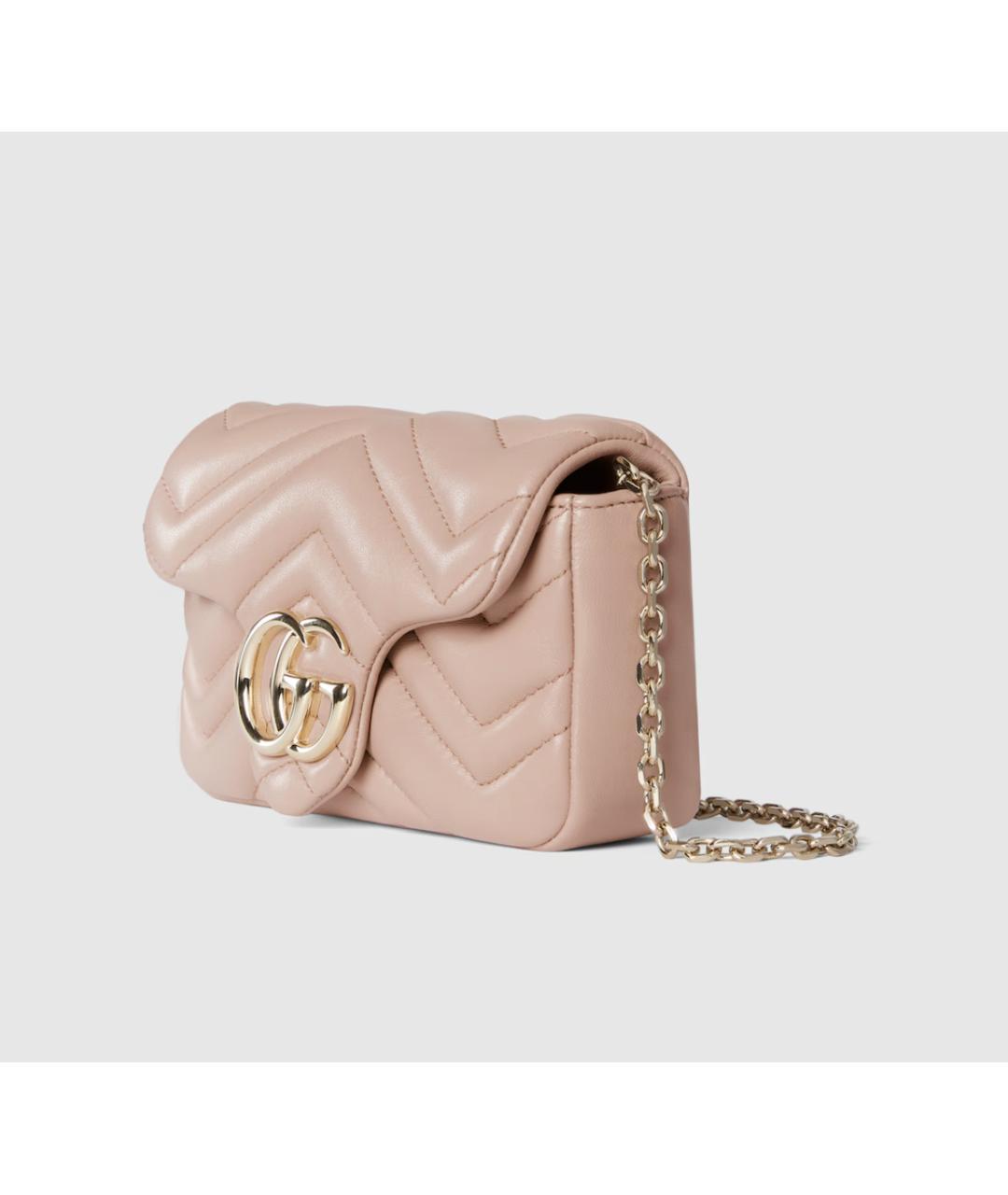 GUCCI Розовая кожаная сумка через плечо, фото 2