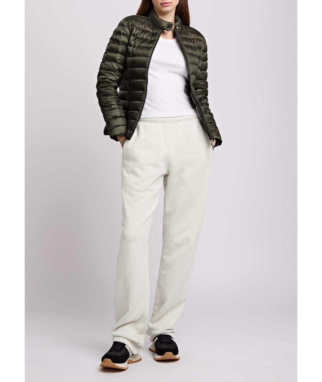 MONCLER Зеленый полиамидовый пуховик, фото 4