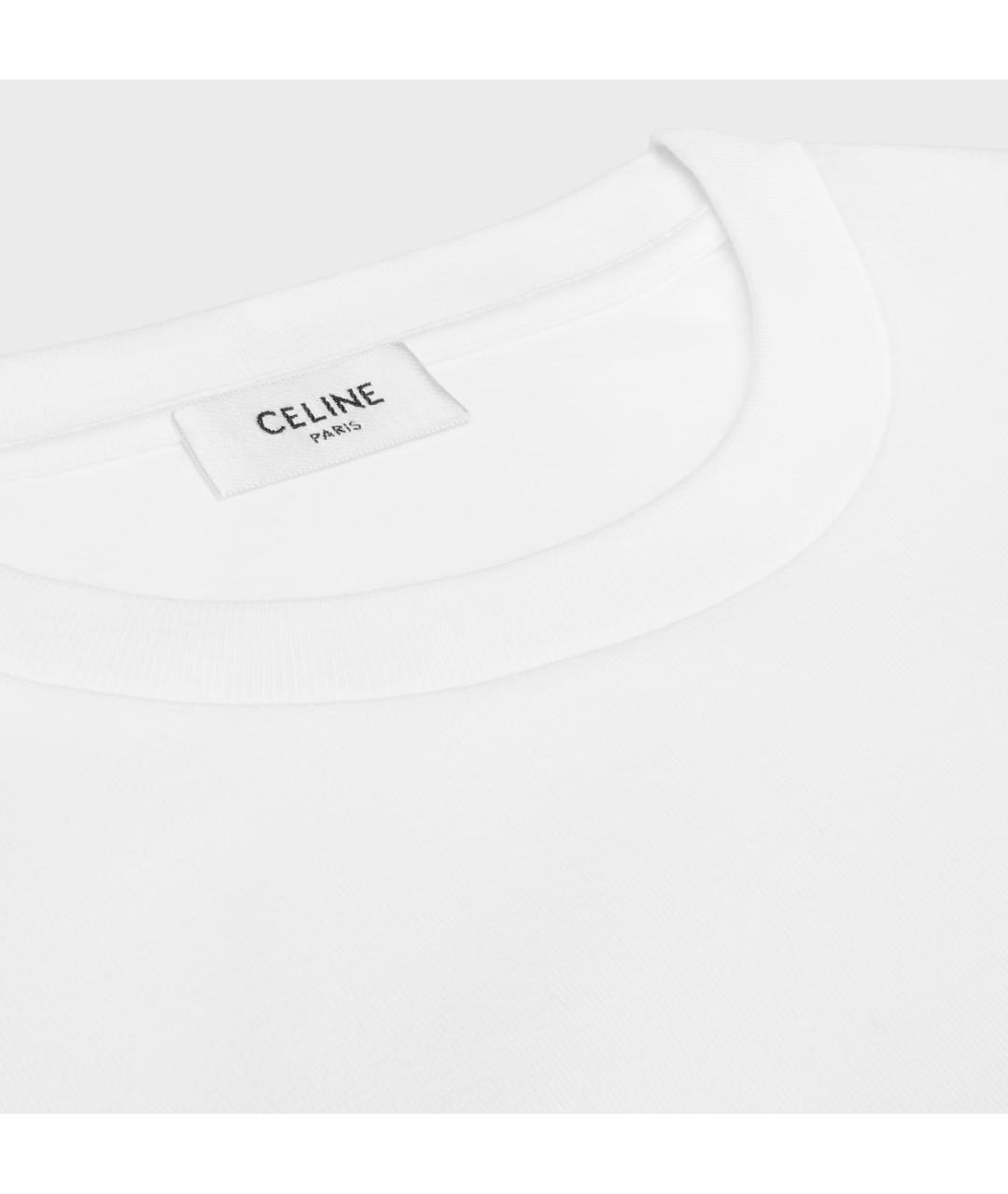 CELINE Белая хлопковая футболка, фото 3