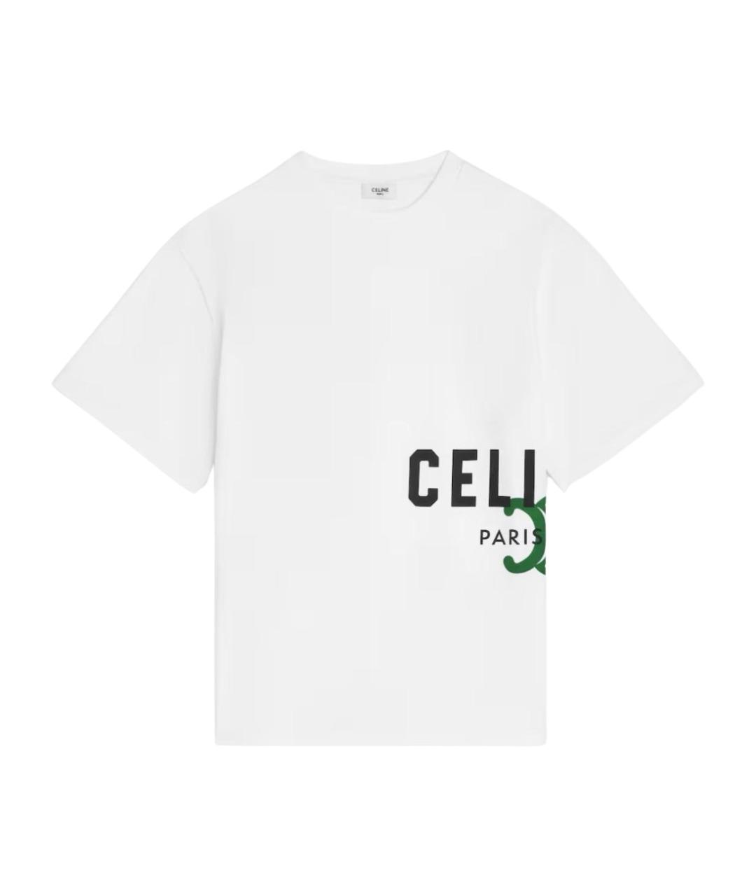 CELINE Белая хлопковая футболка, фото 1