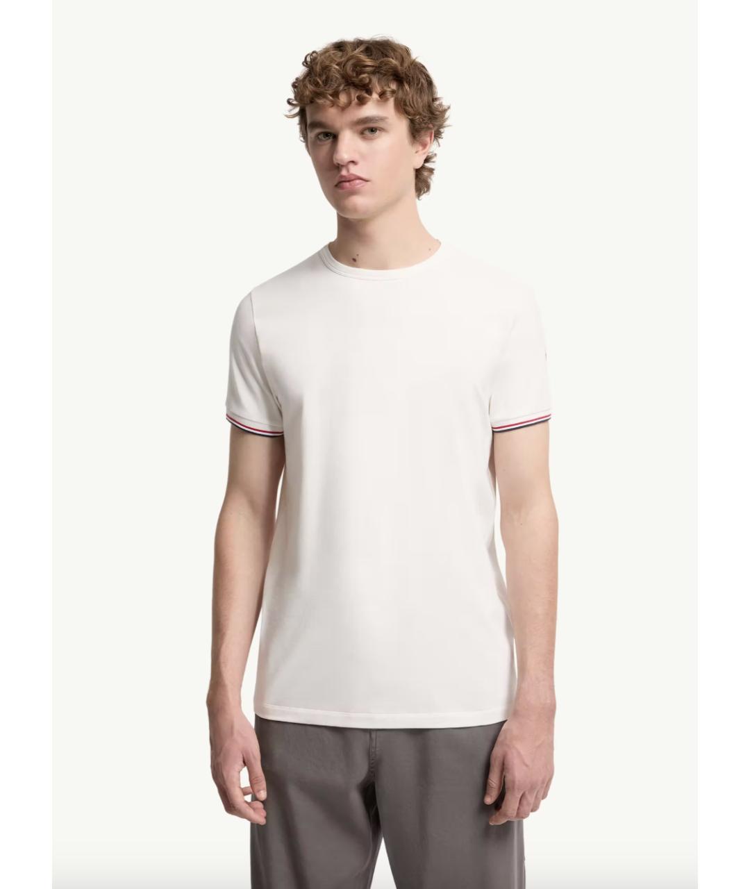 MONCLER Белая хлопковая футболка, фото 2