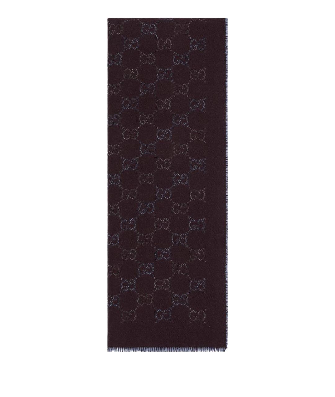 GUCCI Бордовый шерстяной шарф, фото 1