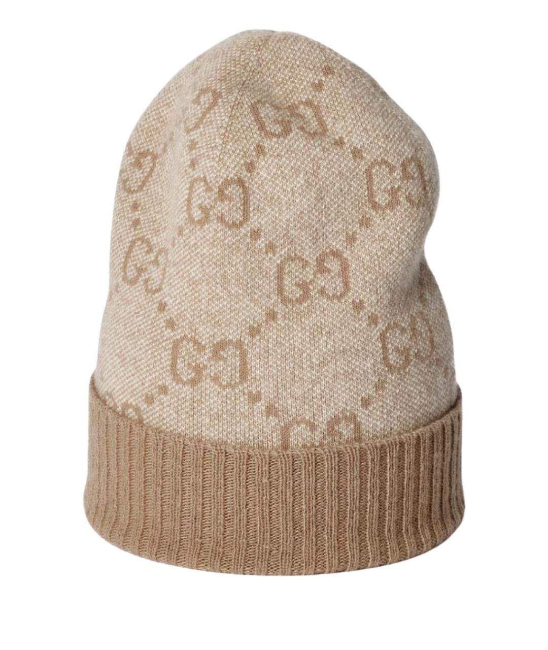 GUCCI Бежевая кашемировая шапка, фото 1