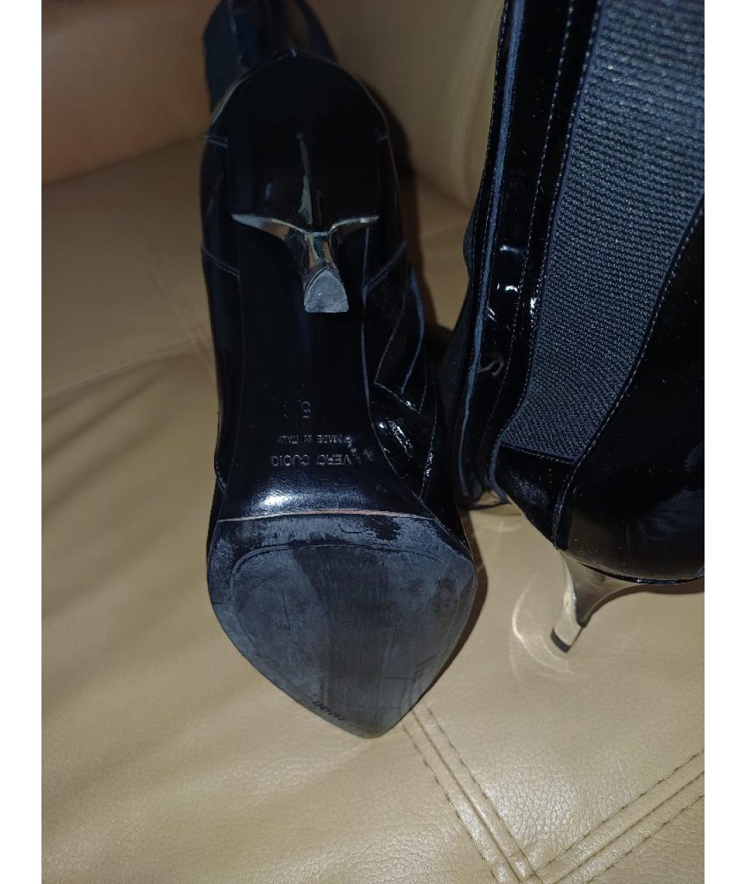 CASADEI Черные сапоги из лакированной кожи, фото 9