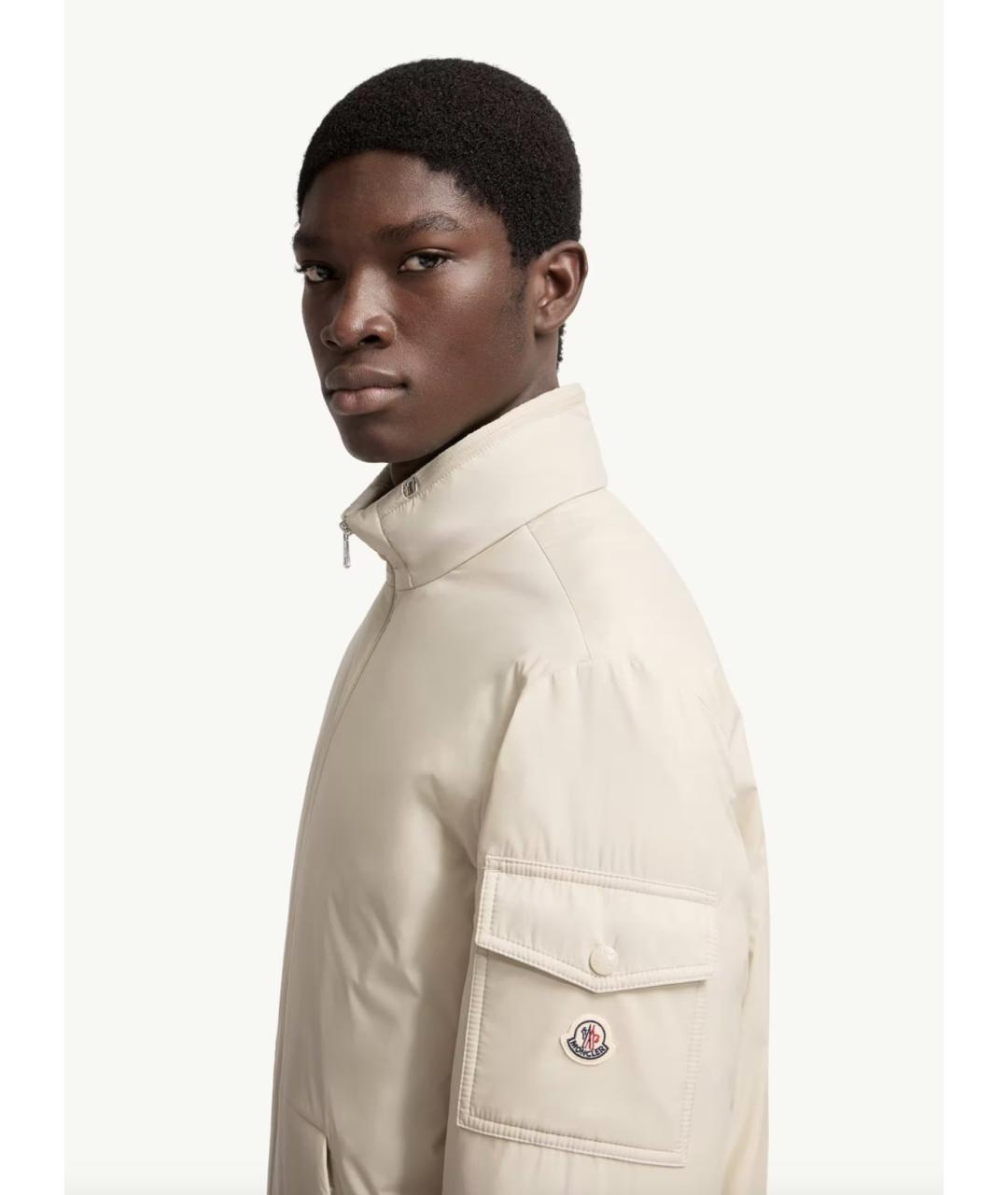 MONCLER Бежевая полиамидовая куртка, фото 3