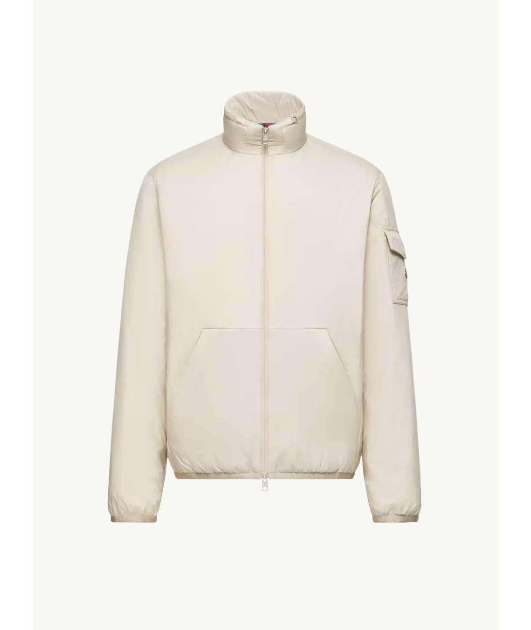 MONCLER Бежевая полиамидовая куртка, фото 6