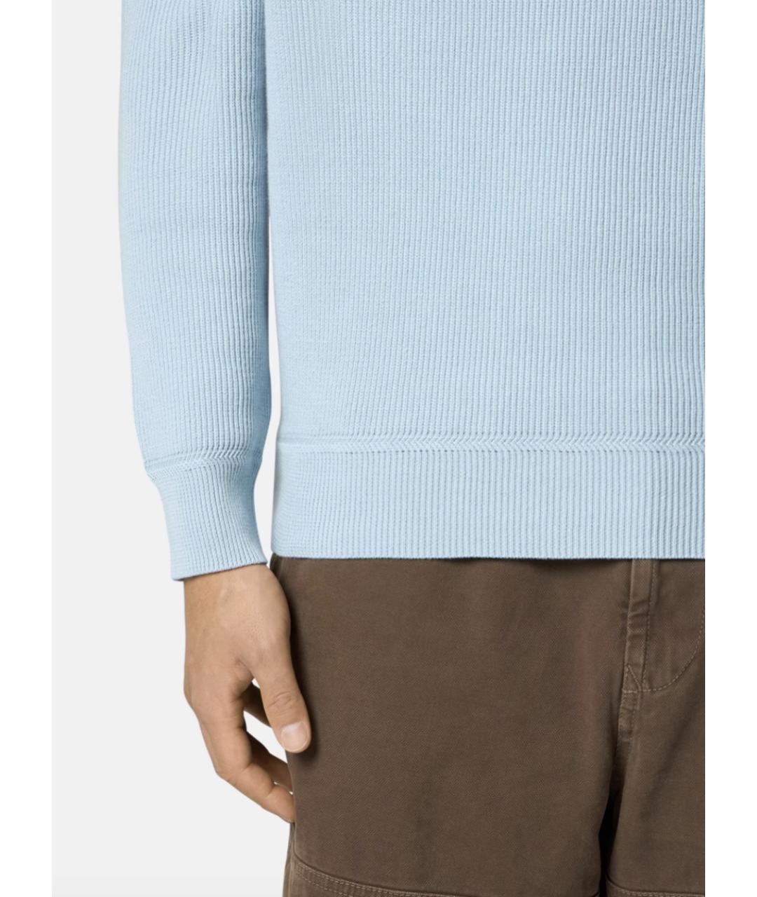 STONE ISLAND Голубой хлопковый джемпер / свитер, фото 3