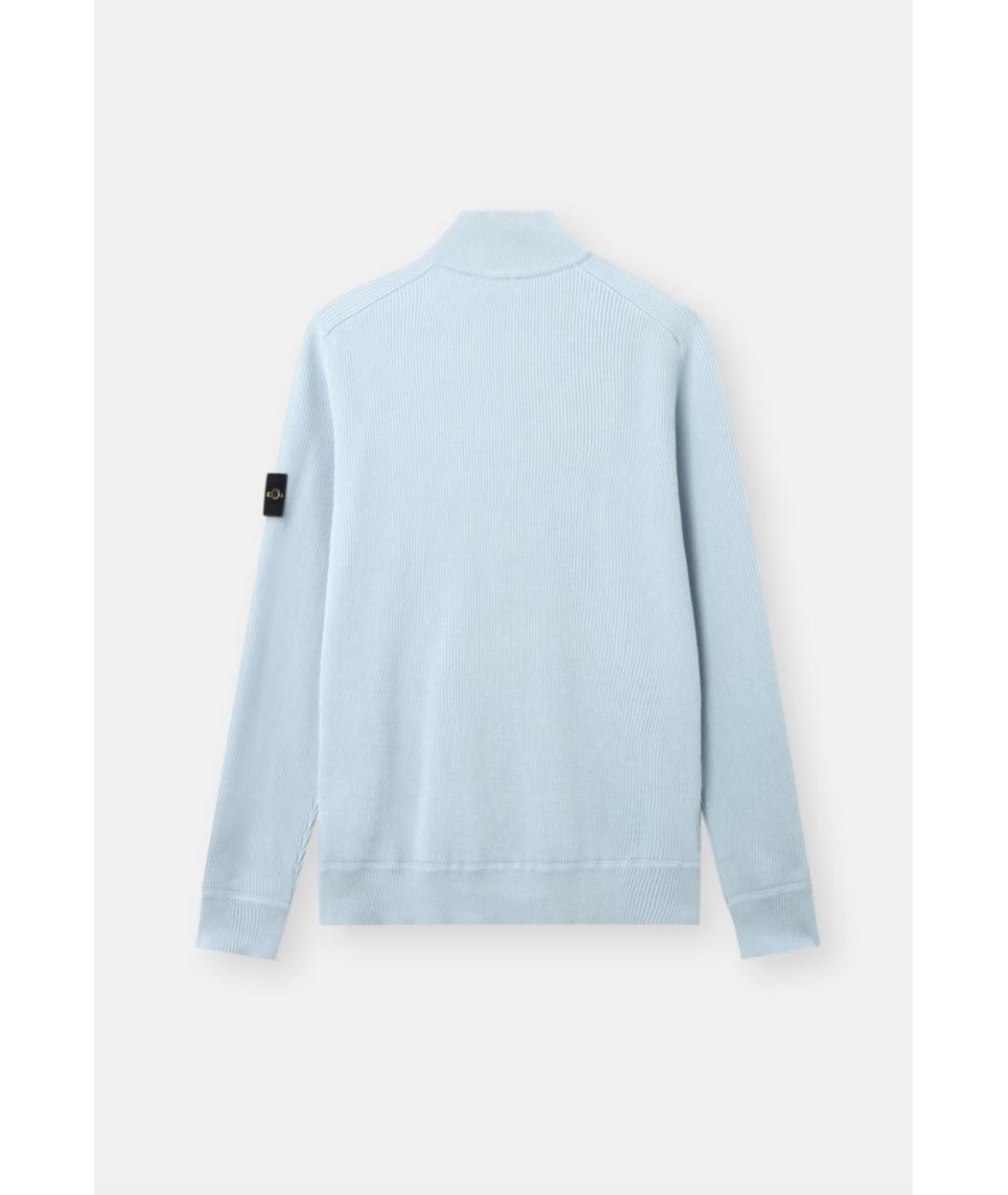 STONE ISLAND Голубой хлопковый джемпер / свитер, фото 4