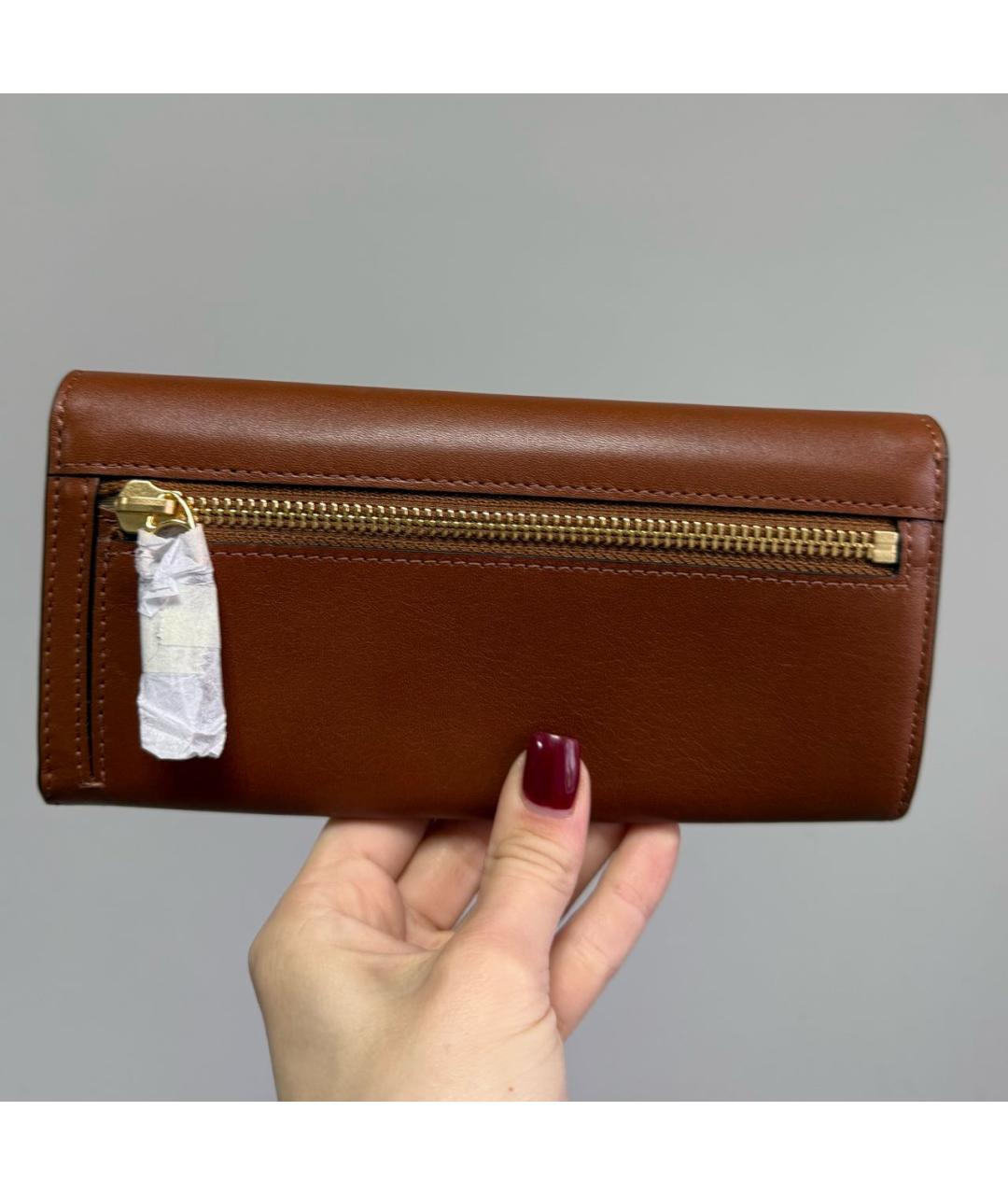RALPH LAUREN Коричневый кожаный кошелек, фото 2