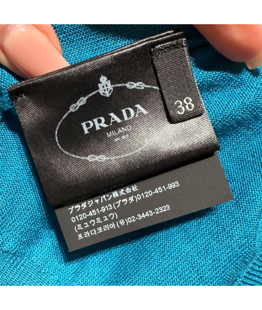PRADA Синяя шерстяная футболка, фото 6