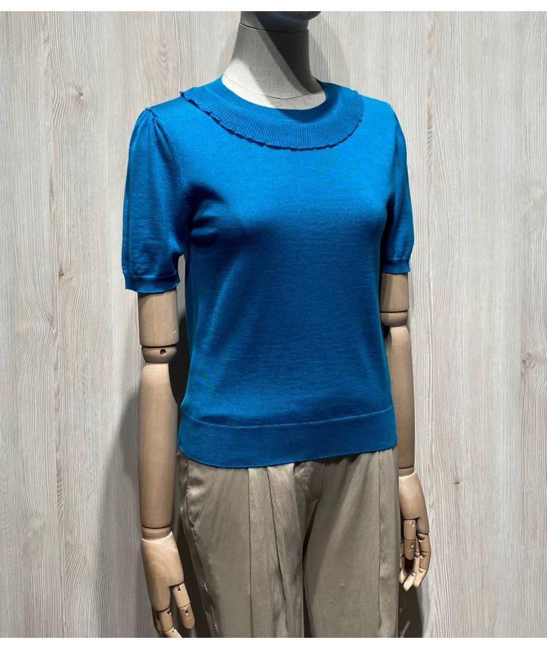 PRADA Синяя шерстяная футболка, фото 2