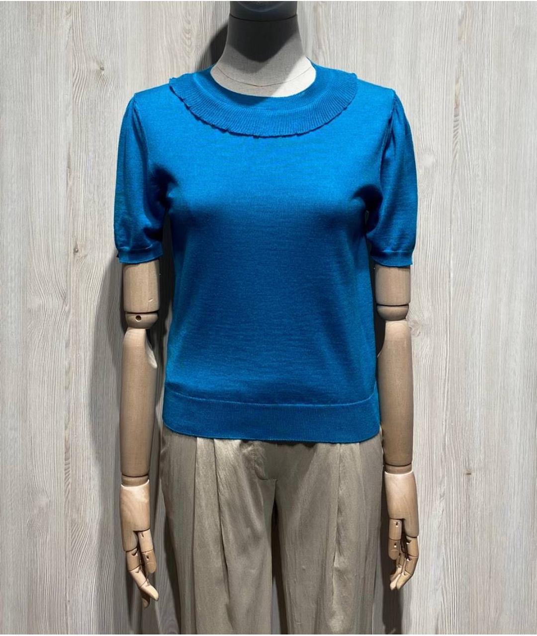 PRADA Синяя шерстяная футболка, фото 8