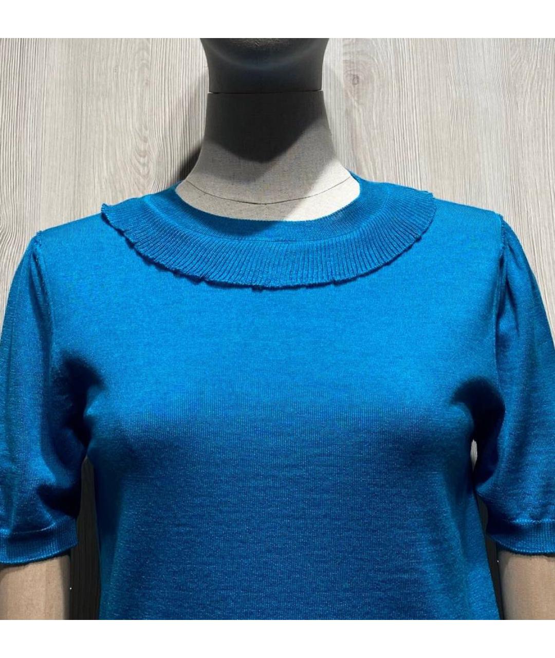 PRADA Синяя шерстяная футболка, фото 3