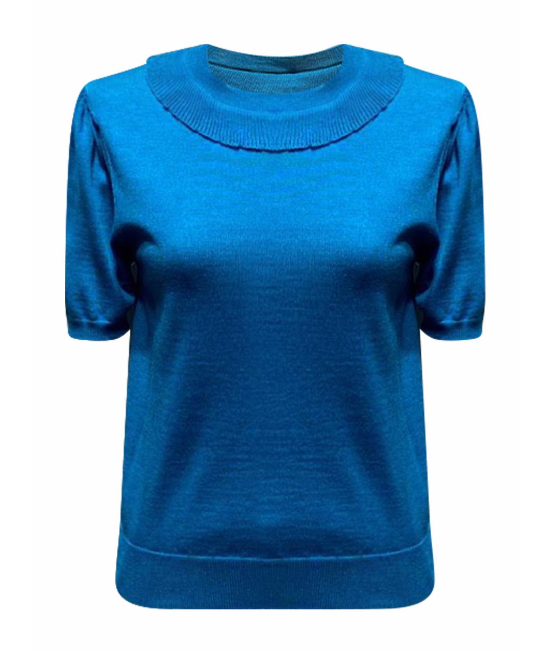 PRADA Синяя шерстяная футболка, фото 1