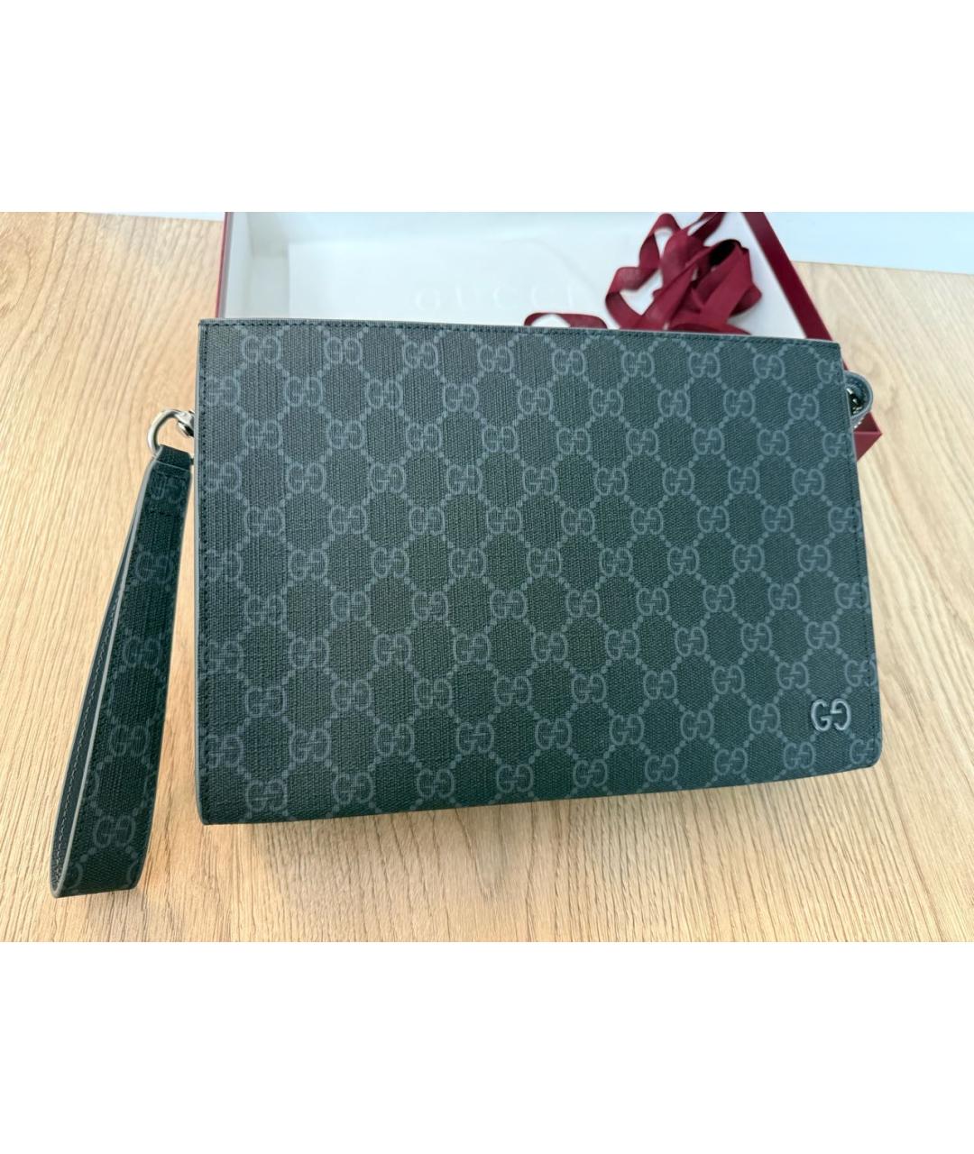 GUCCI Серая кожаная папка для документов, фото 5