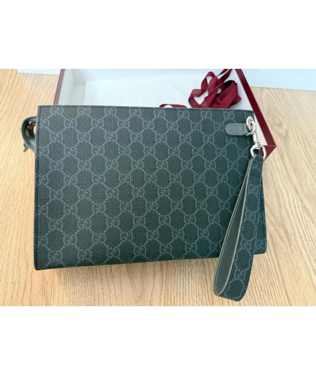 GUCCI Серая кожаная папка для документов, фото 3