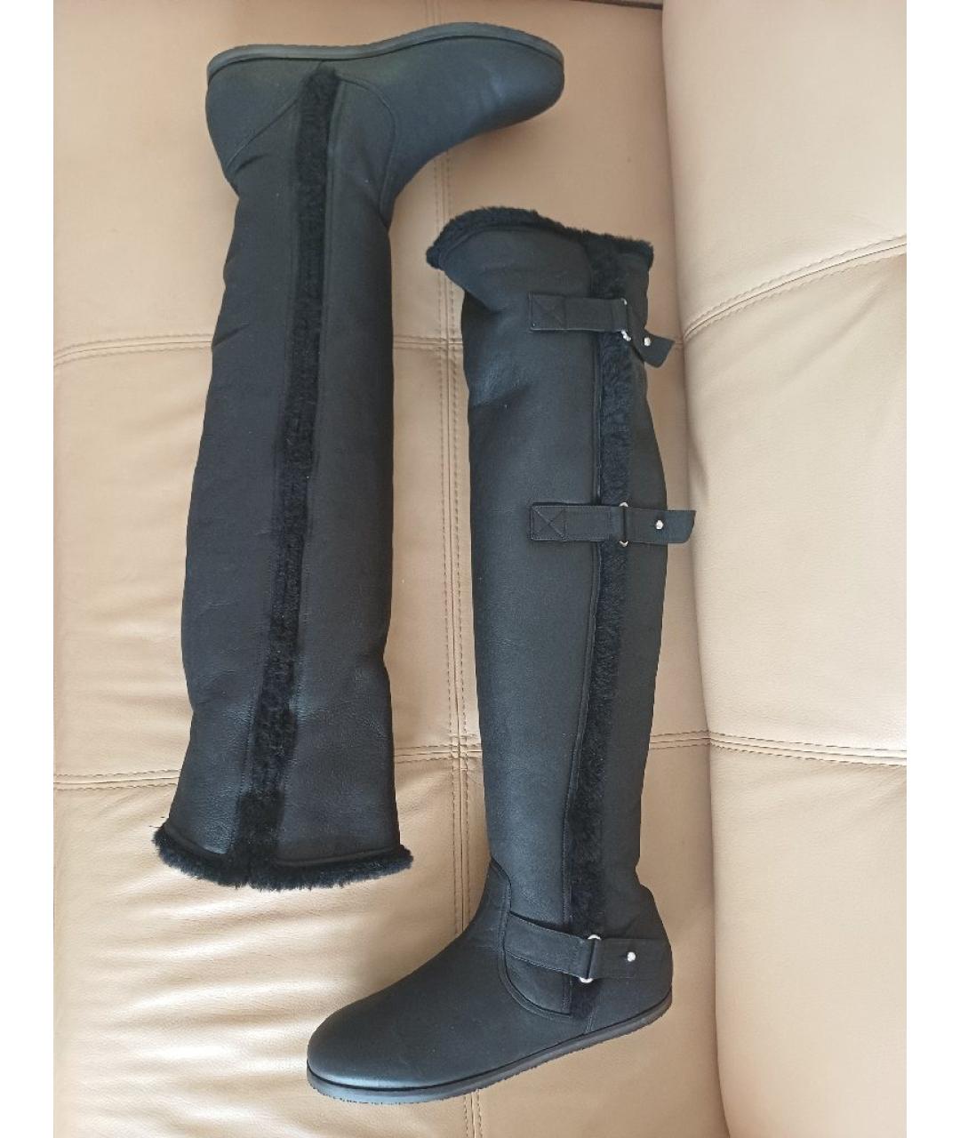 GIANVITO ROSSI Черные кожаные ботфорты, фото 5