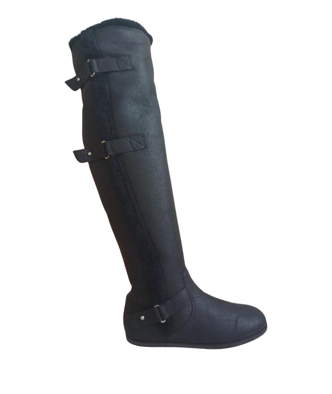 GIANVITO ROSSI Черные кожаные ботфорты, фото 1