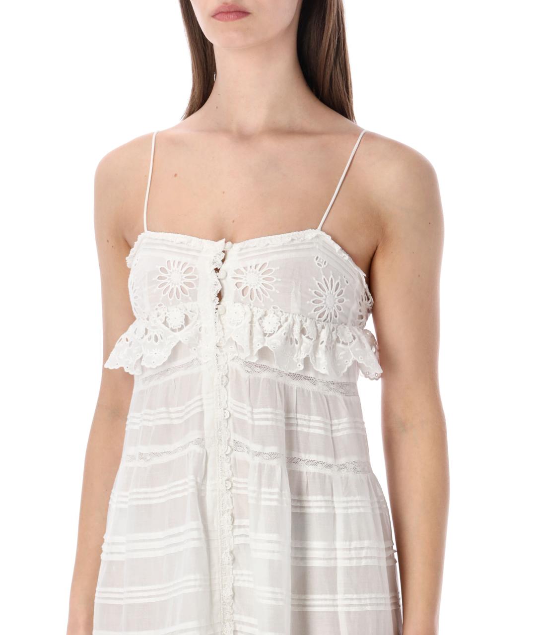 ISABEL MARANT ETOILE Белое хлопковое повседневное платье, фото 3