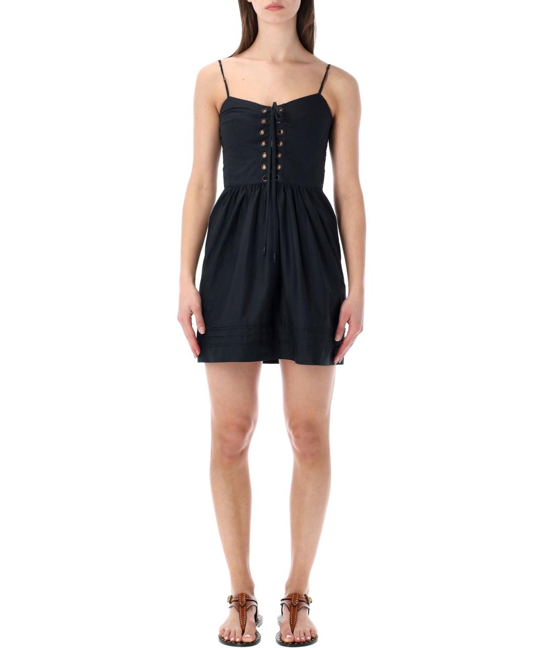 ISABEL MARANT ETOILE Черное хлопковое повседневное платье, фото 1