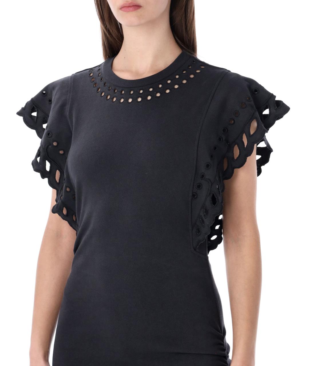 ISABEL MARANT ETOILE Черное хлопковое платье, фото 3