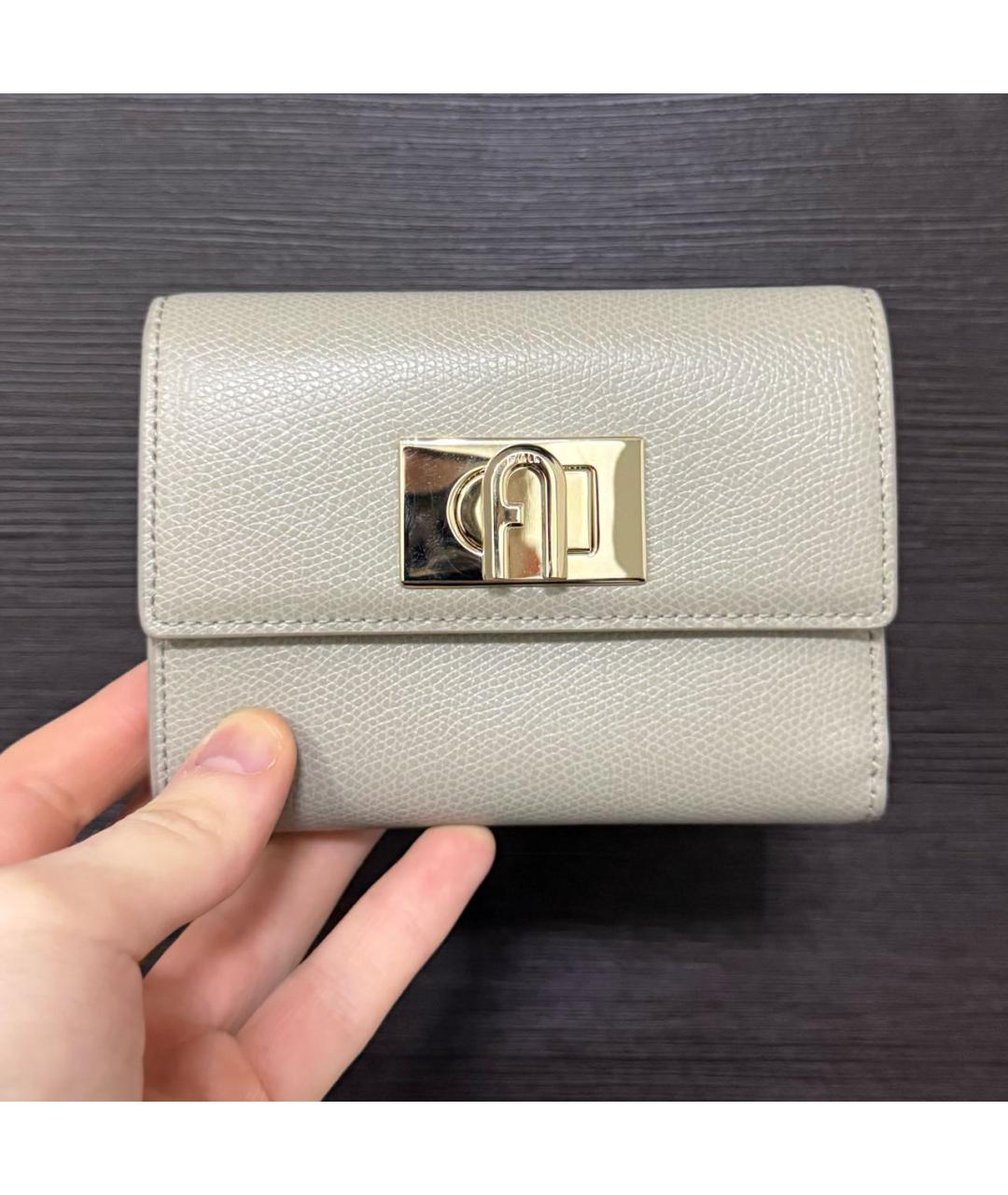 FURLA Бежевый кожаный кошелек, фото 6