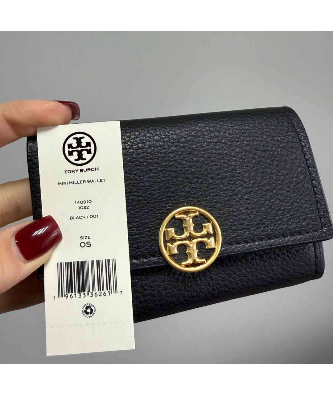 TORY BURCH Черный кожаный кошелек, фото 5