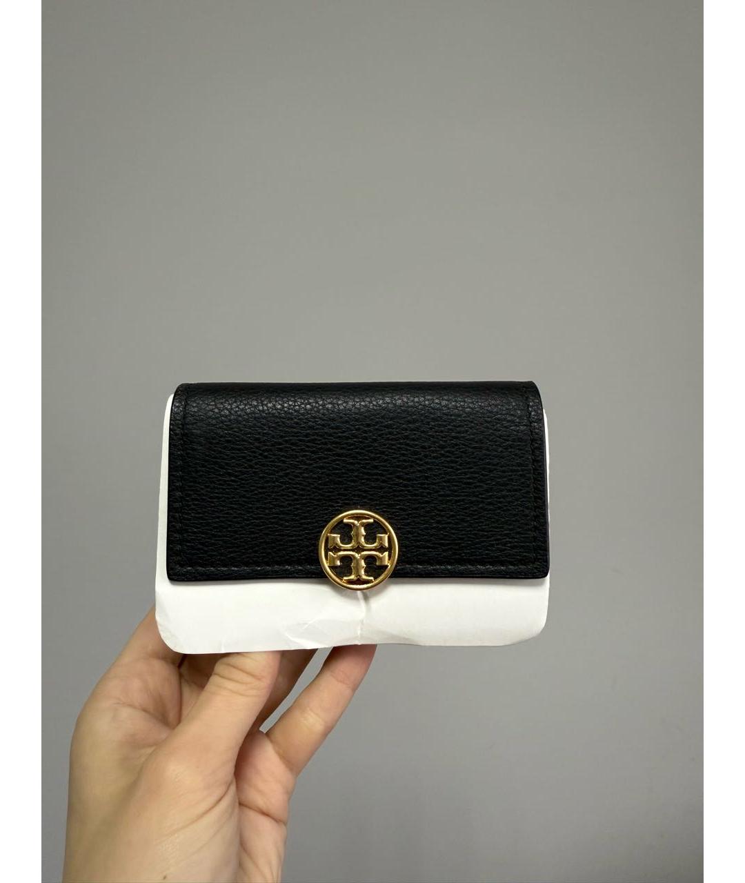 TORY BURCH Черный кожаный кошелек, фото 2