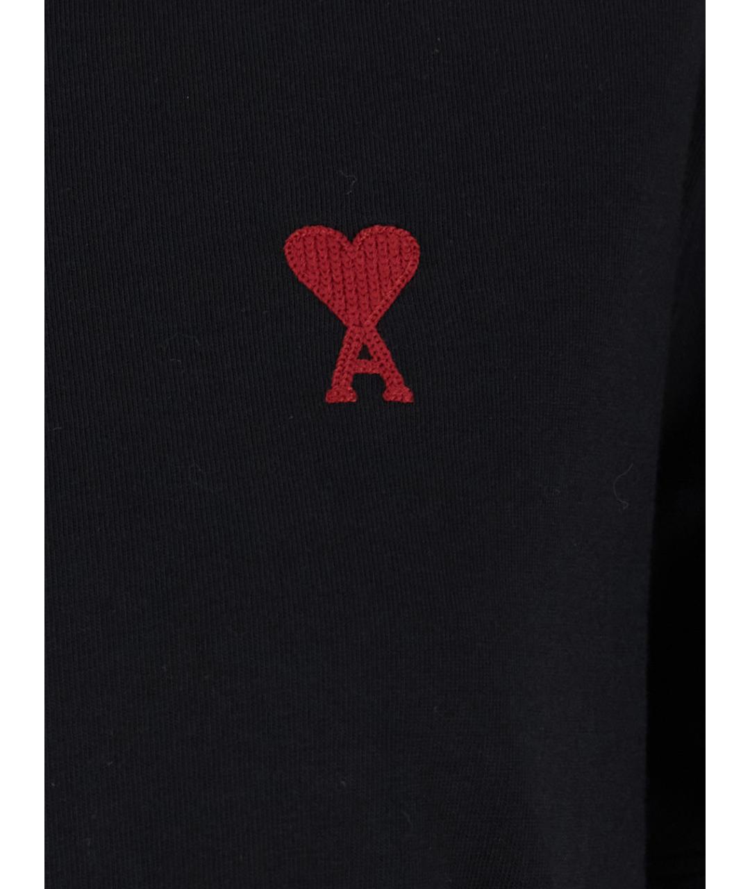 Ami Paris Черная хлопковая футболка, фото 3