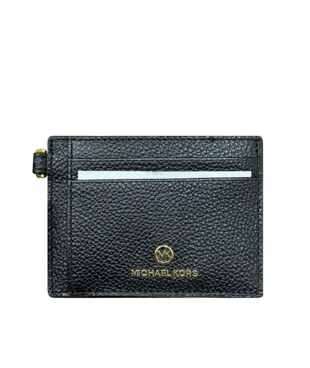 MICHAEL KORS Черный кожаный кардхолдер, фото 1