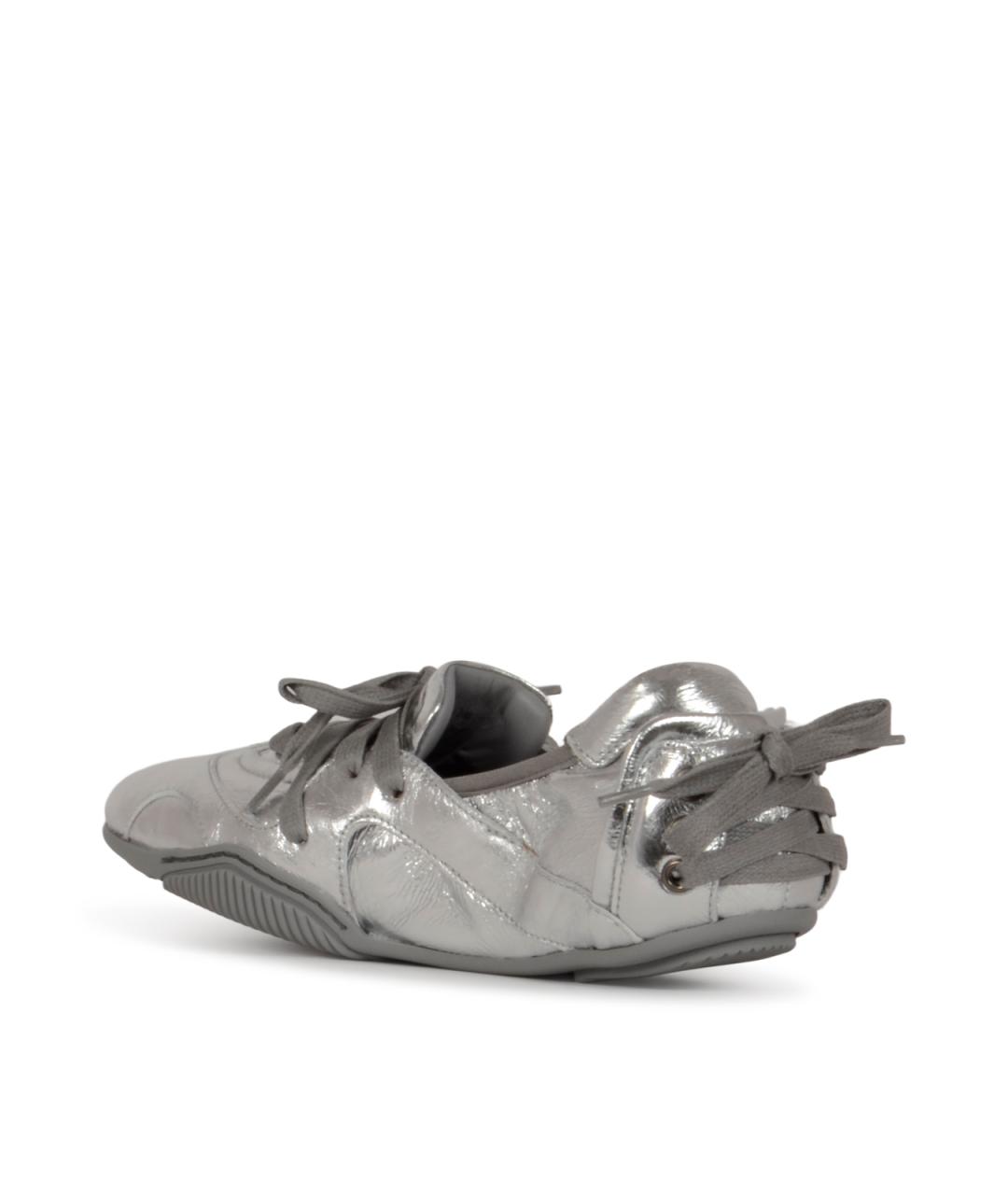 ACNE STUDIOS Серебряные кожаные балетки, фото 3