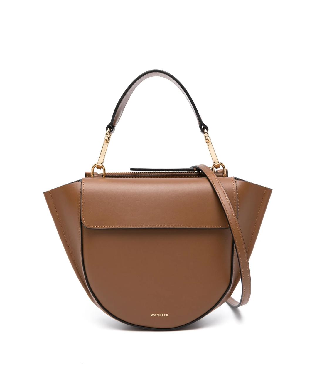 WANDLER Коричневая кожаная сумка тоут, фото 1