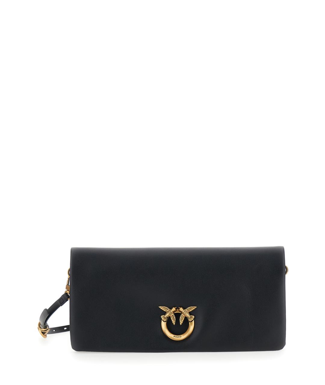 PINKO Черная кожаная сумка через плечо, фото 1