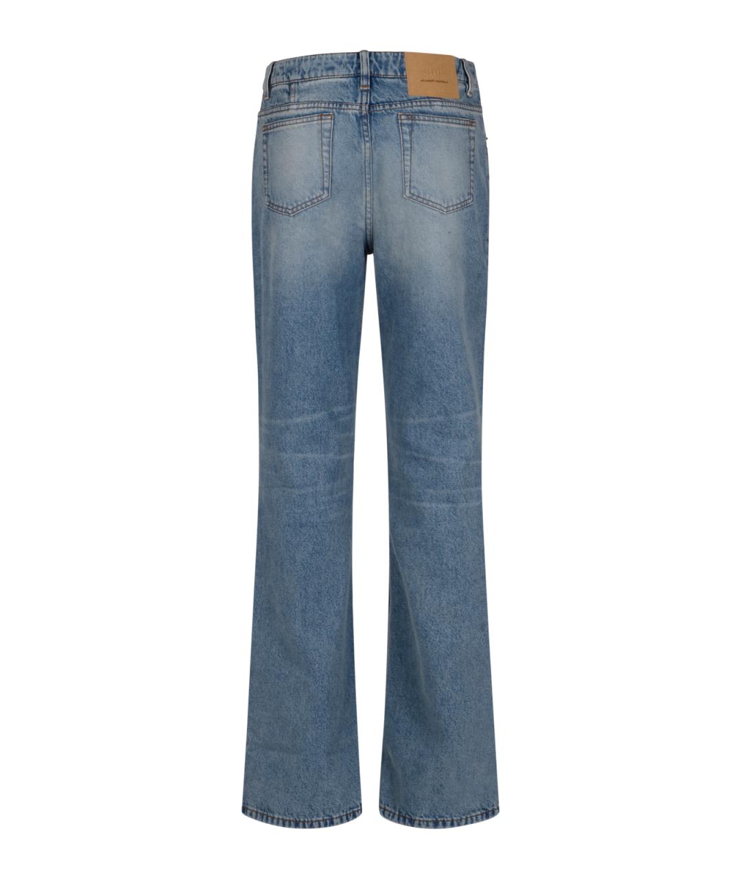 Ami Paris Голубые хлопковые прямые джинсы, фото 2