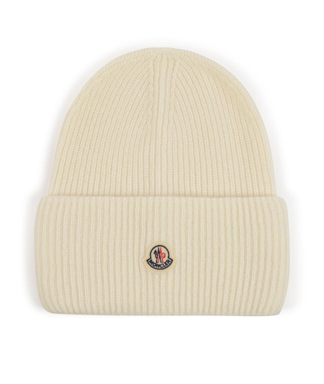 MONCLER Бежевая шерстяная шапка, фото 1
