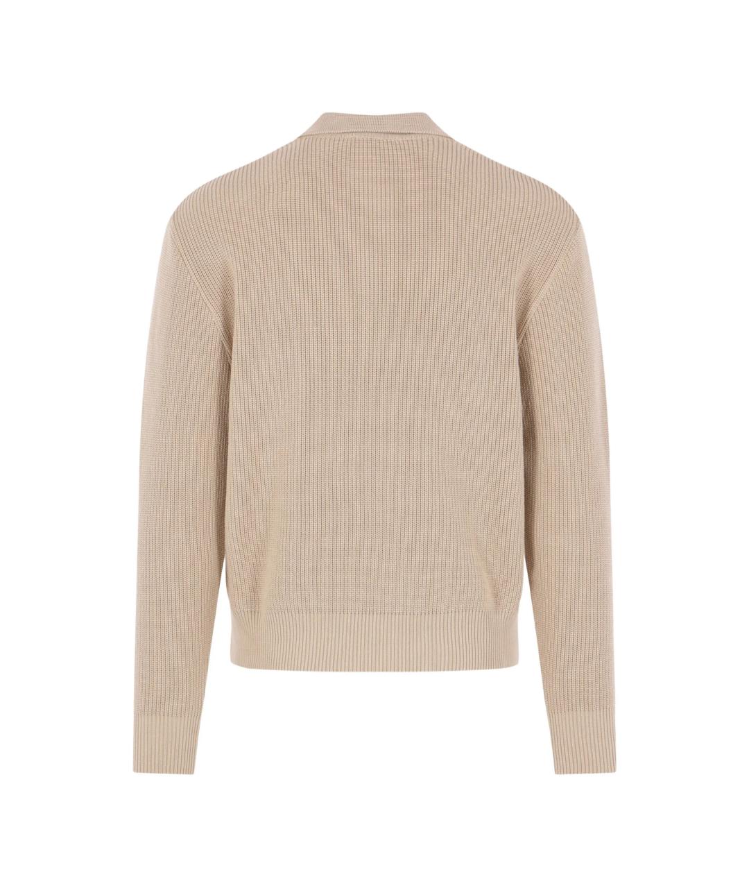 LARDINI Бежевый хлопковый джемпер / свитер, фото 2