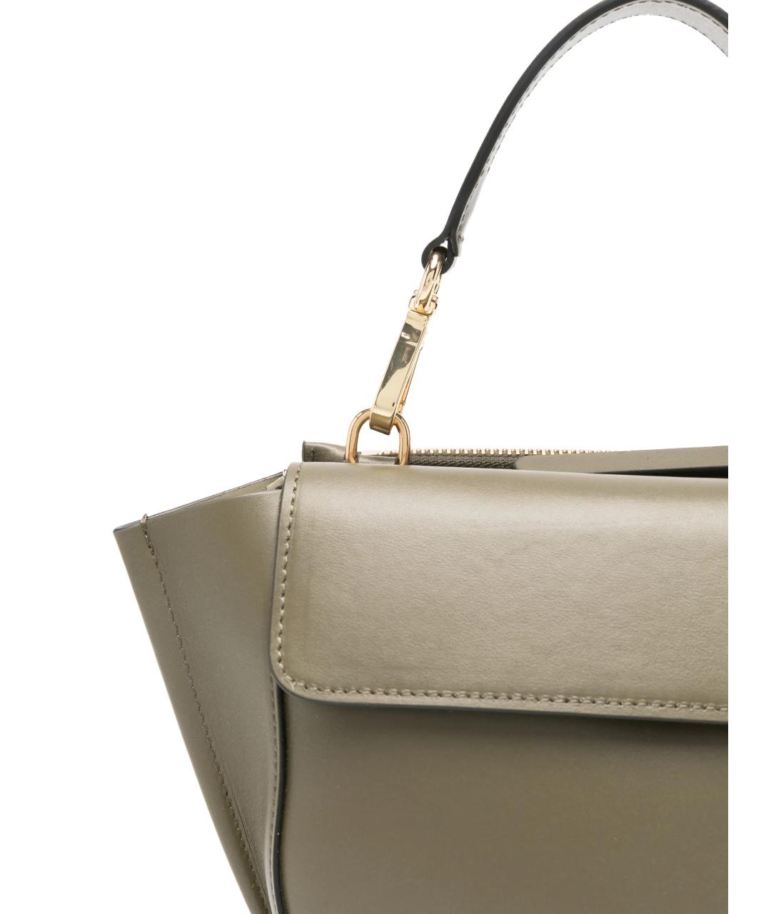 WANDLER Зеленая кожаная сумка с короткими ручками, фото 4