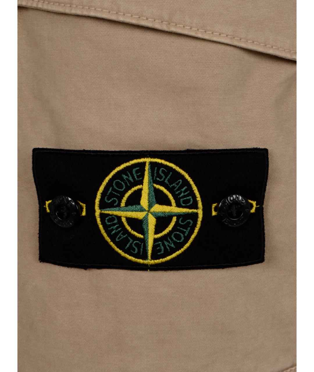 STONE ISLAND Бежевые хлопковые шорты, фото 3