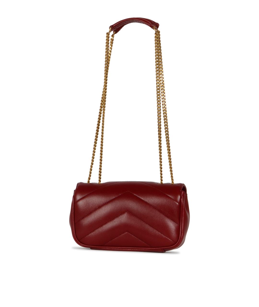 SAINT LAURENT Красная кожаная сумка через плечо, фото 3