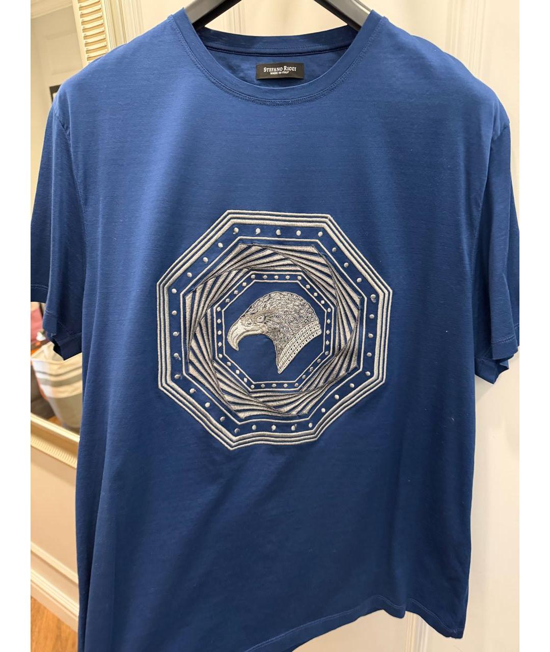 STEFANO RICCI Синяя футболка, фото 5