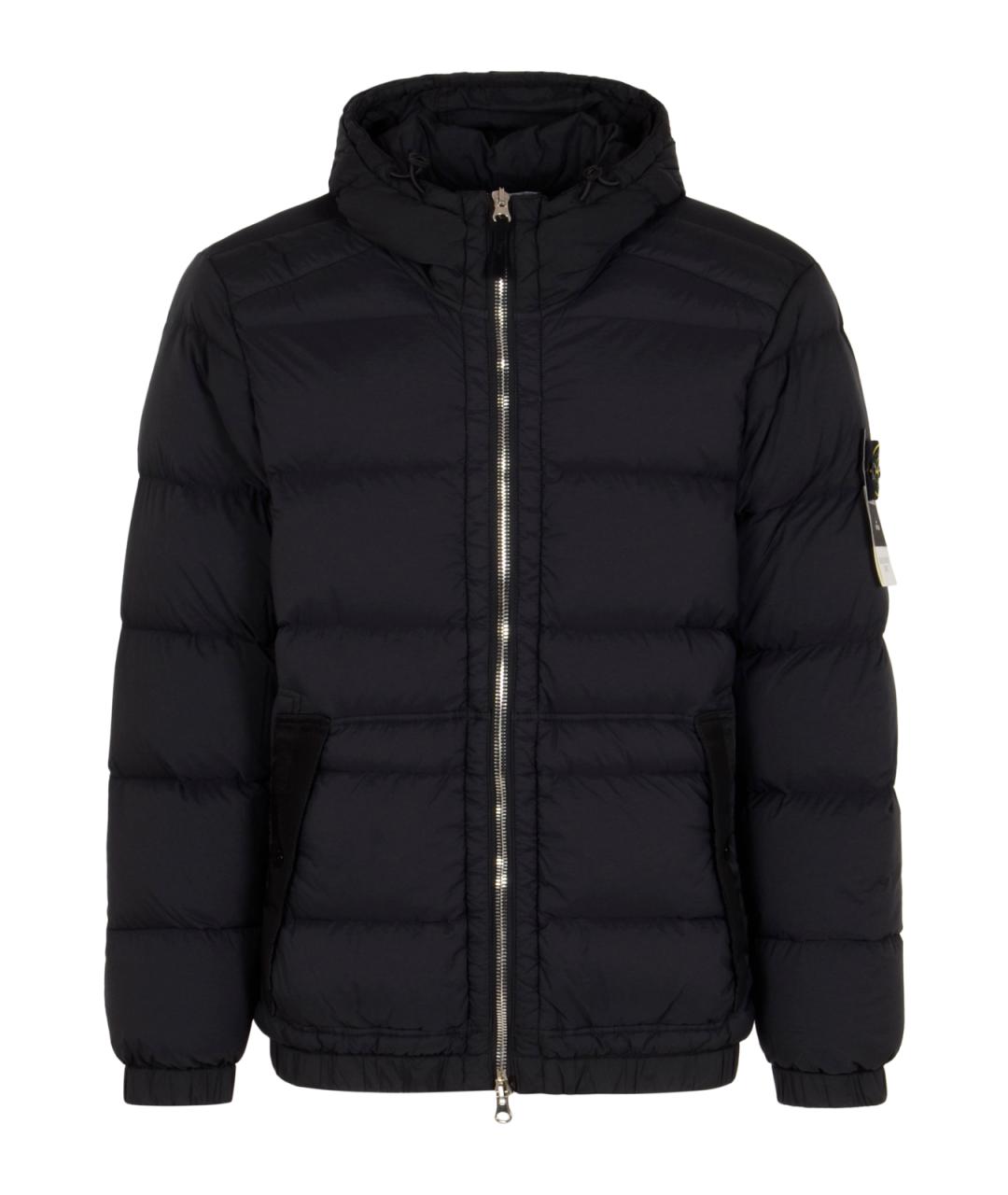 STONE ISLAND Черный полиамидовый пуховик, фото 1