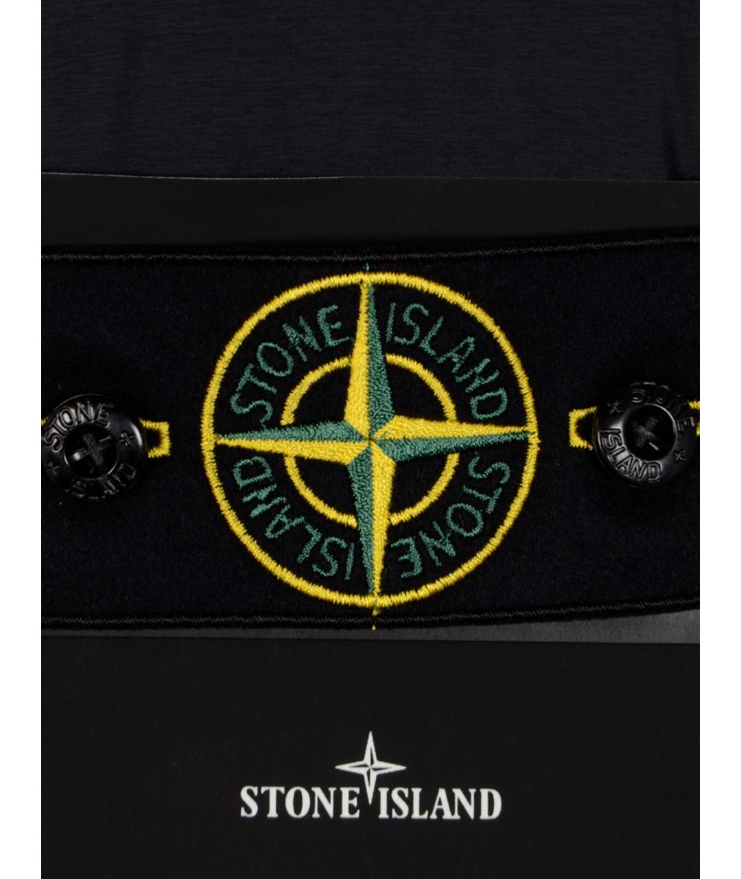 STONE ISLAND Черный полиамидовый пуховик, фото 3