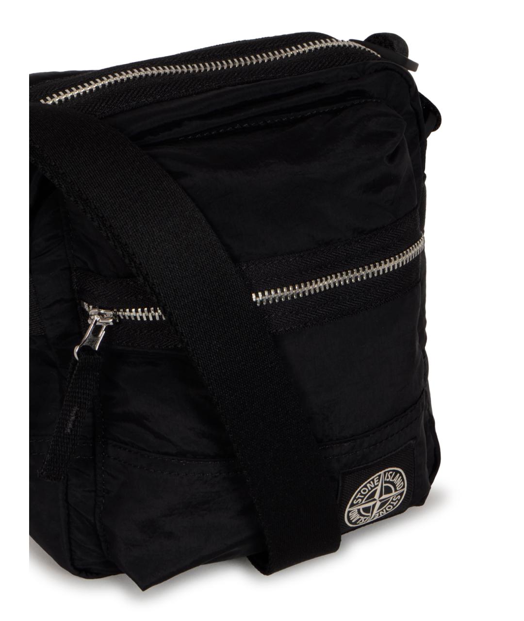 STONE ISLAND Черная синтетическая сумка на плечо, фото 4